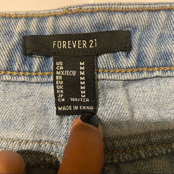 Forever 21 Denim Miniskirt Sz M - Picture 4 of 7